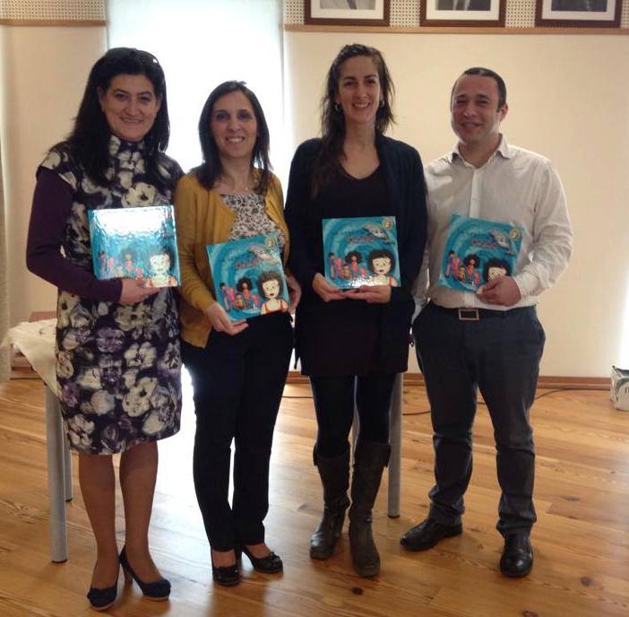 Célia Barreto Carvalho, Suzana Nunes Caldeira, Ana Correia e Pedro Almeida Maia, na apresentação da 2ª edição de "Os Vencedores do Medo", que decorreu na ilha do Faial, Açores.